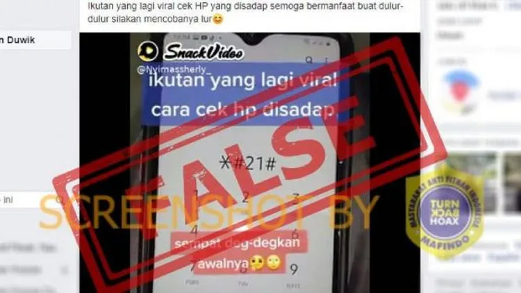 Hoaks Cara Cek Smartphone Disadap dari Nomor *#21# Kembali Ramai, Ini Penjelasannya